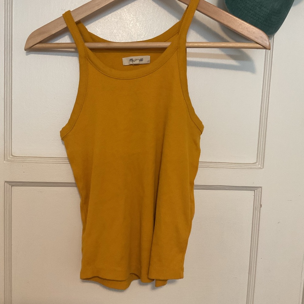 Madewell Gold Fitted Sleeveless Tank Top